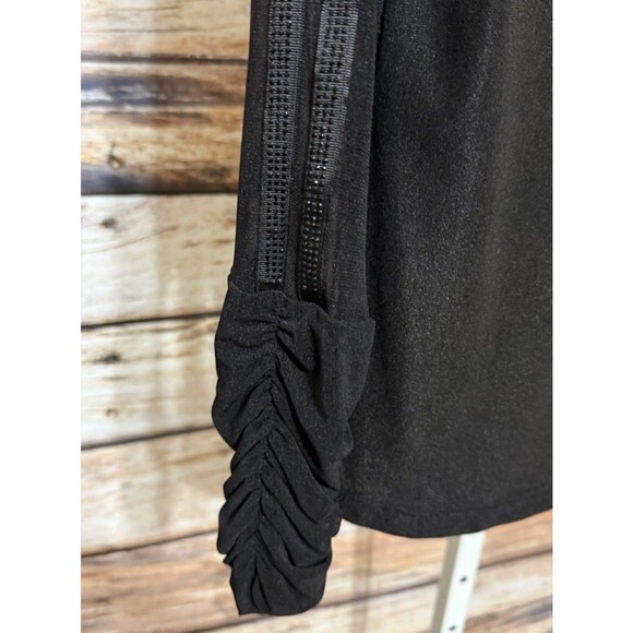 Y2K Mesh Top Grunge Glam Goth 2000s Rhinestones Art to Wear Medium Black - Picture 6 of 12